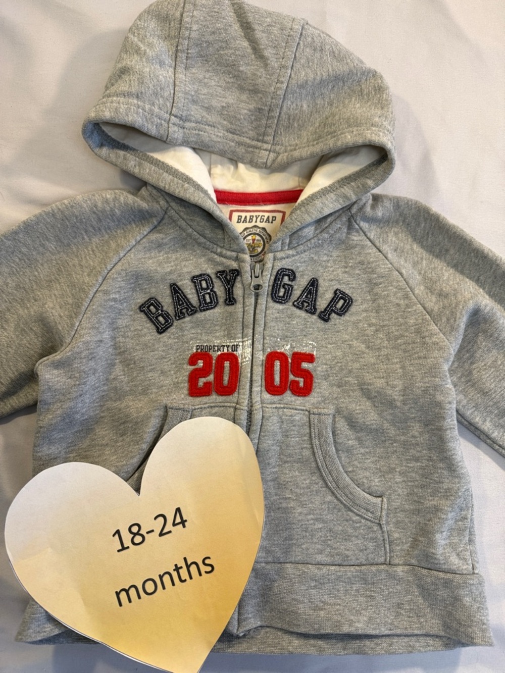 GAP - Kids Grey and Red Hoodie Jacket